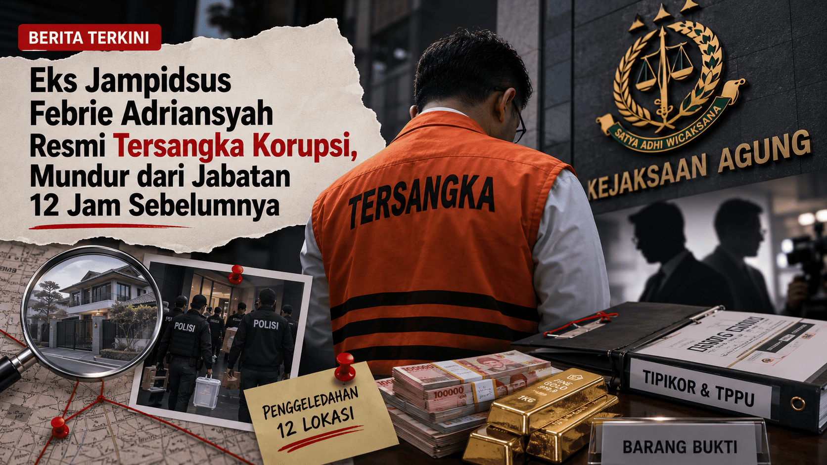 Eks Jampidsus Febrie Adriansyah Resmi Tersangka Korupsi, Mundur dari Jabatan 12 Jam Sebelumnya